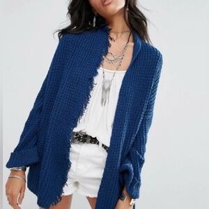 Free People Deep Blue Cardigan Sweater